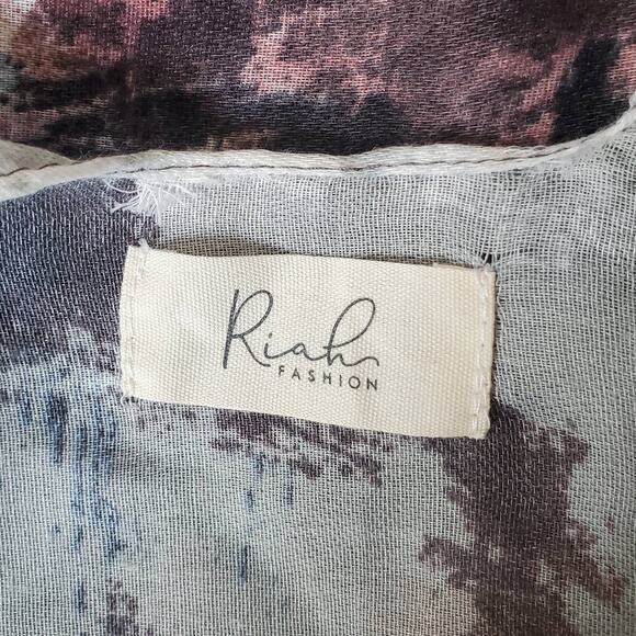 Riah Fashion Multicolored Open Front Kimono One Size Fits Most - Picture 6 of 7